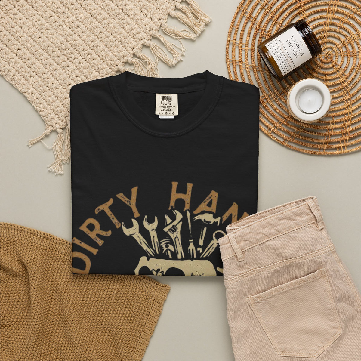 Dirty Hands, Clean Money Black Vintage Graphic Tee Shirt