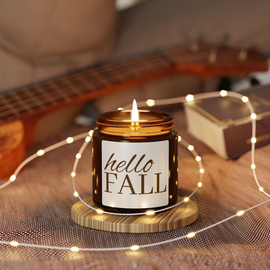 Hello Fall Candle Amber Jar | Scented Soy Candle