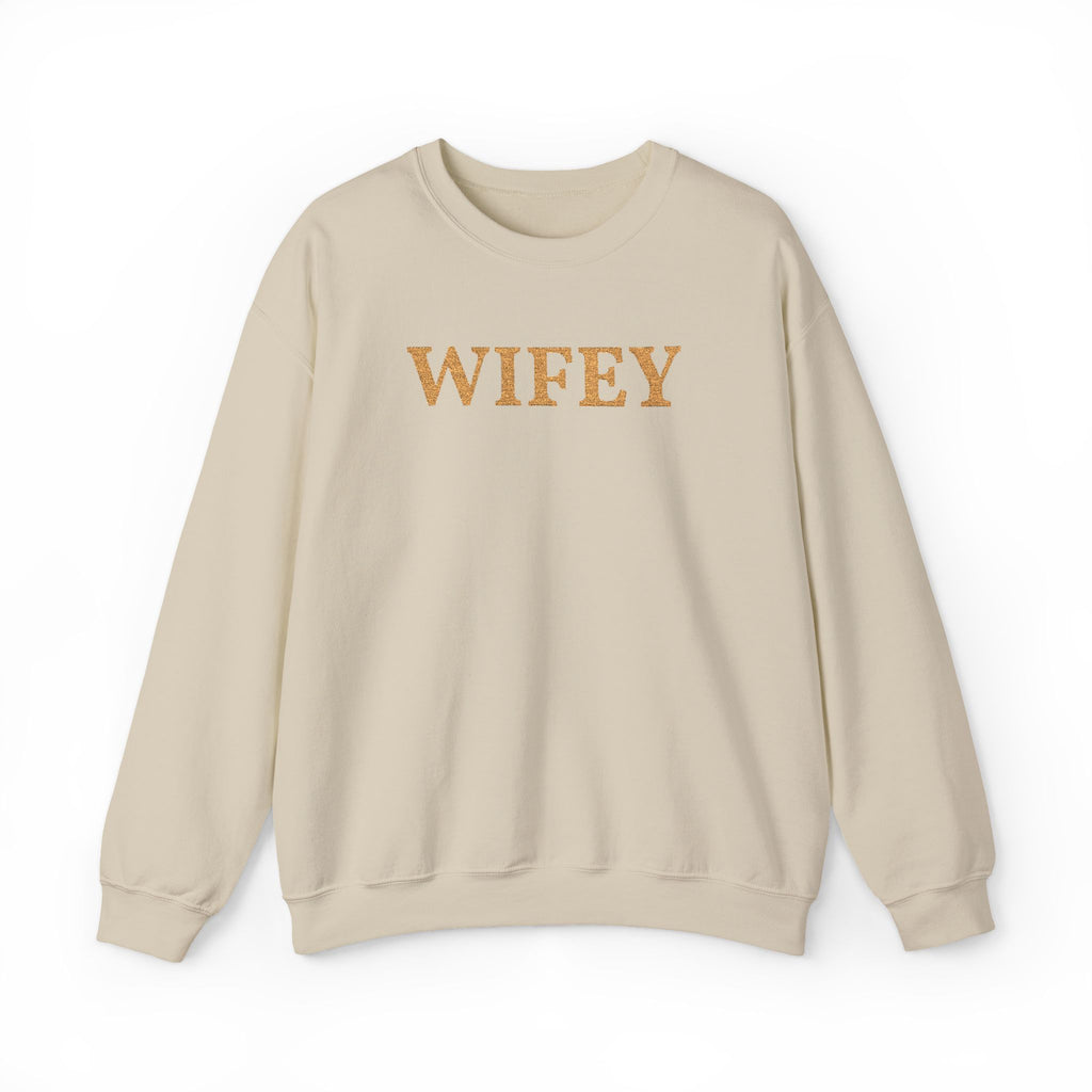 Personalized Embroidered "WIFEY" Crewneck Sweatshirt — Bride & Newlywed Gift