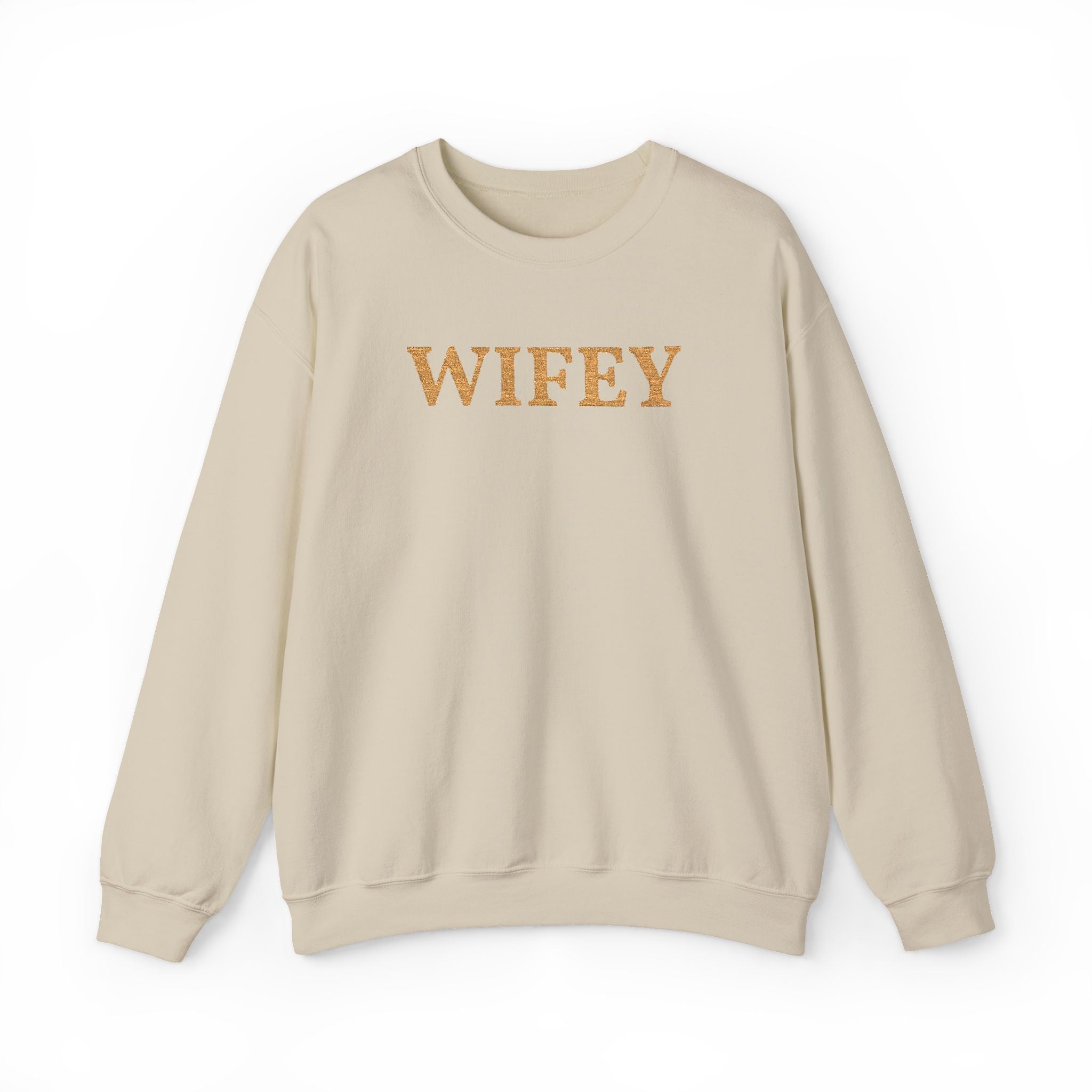 Personalized Embroidered "WIFEY" Crewneck Sweatshirt — Bride & Newlywed Gift