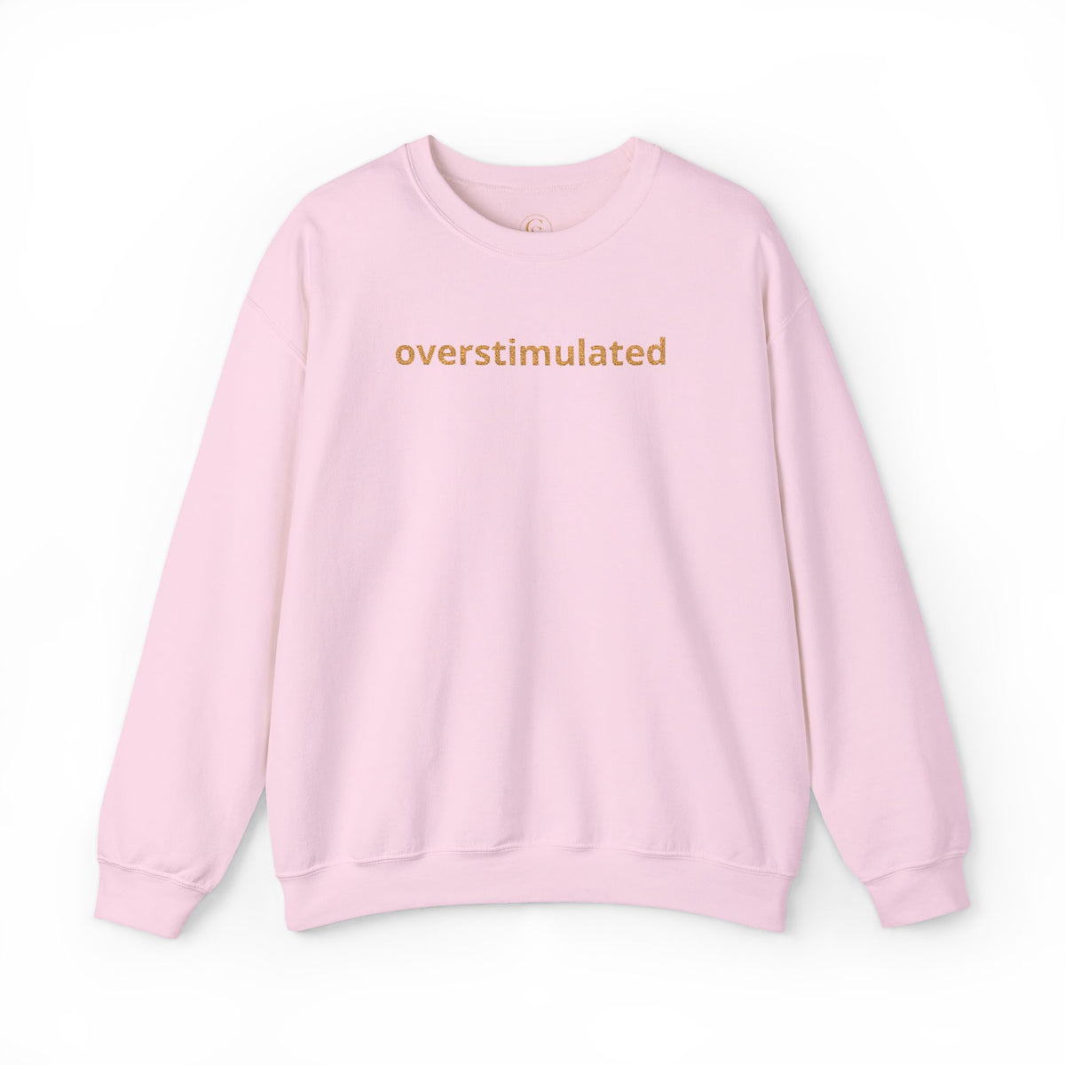 Embroidered overstimulated sweatshirt | minimalist text crewneck
