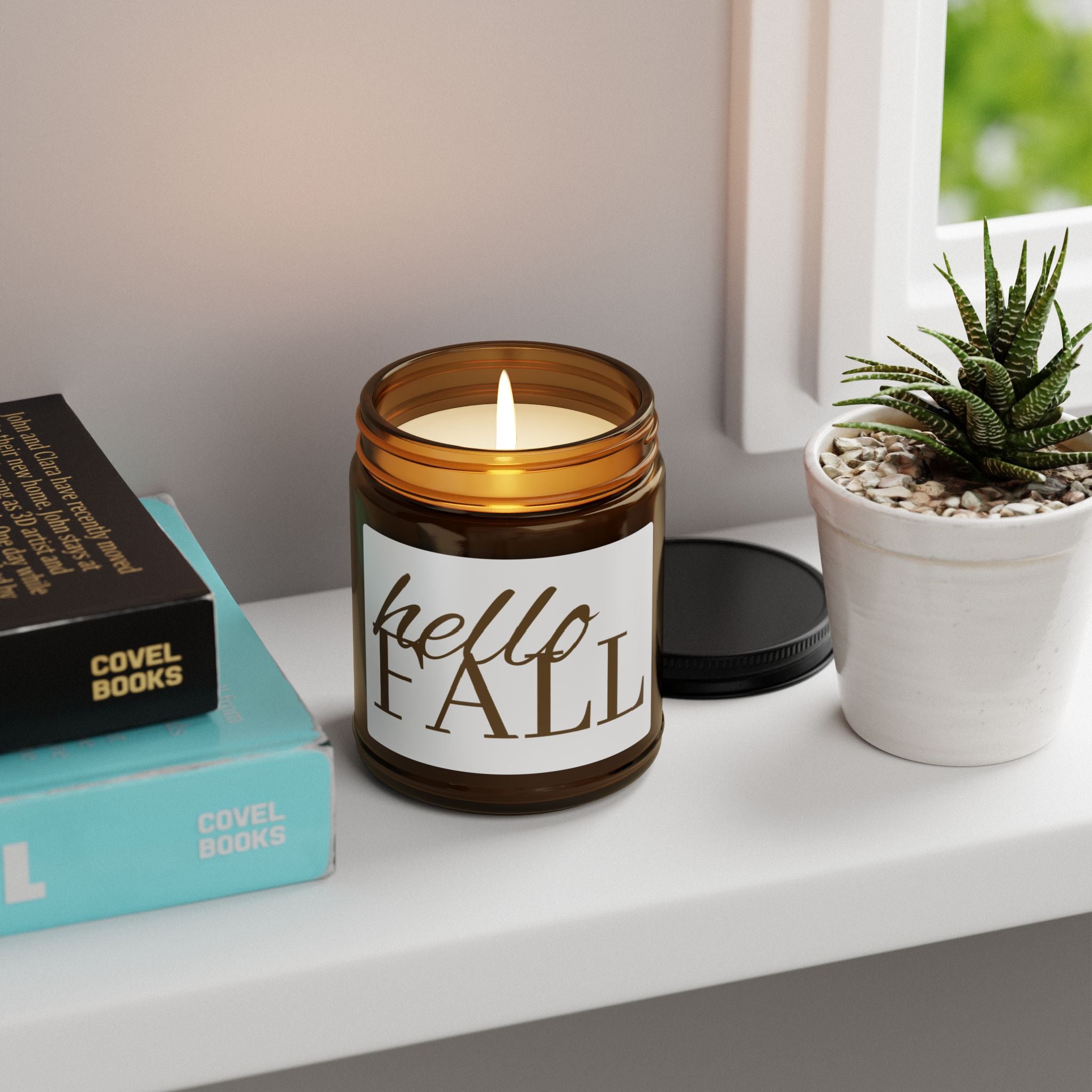 Hello Fall Candle Amber Jar | Scented Soy Candle