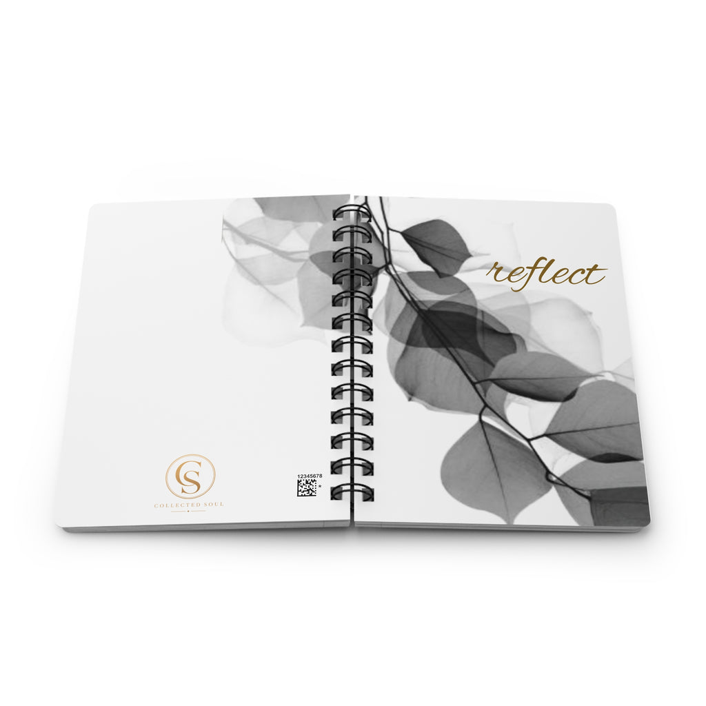 Reflect Spiral Journal — Minimal Botanical Notebook for Mindful Journaling