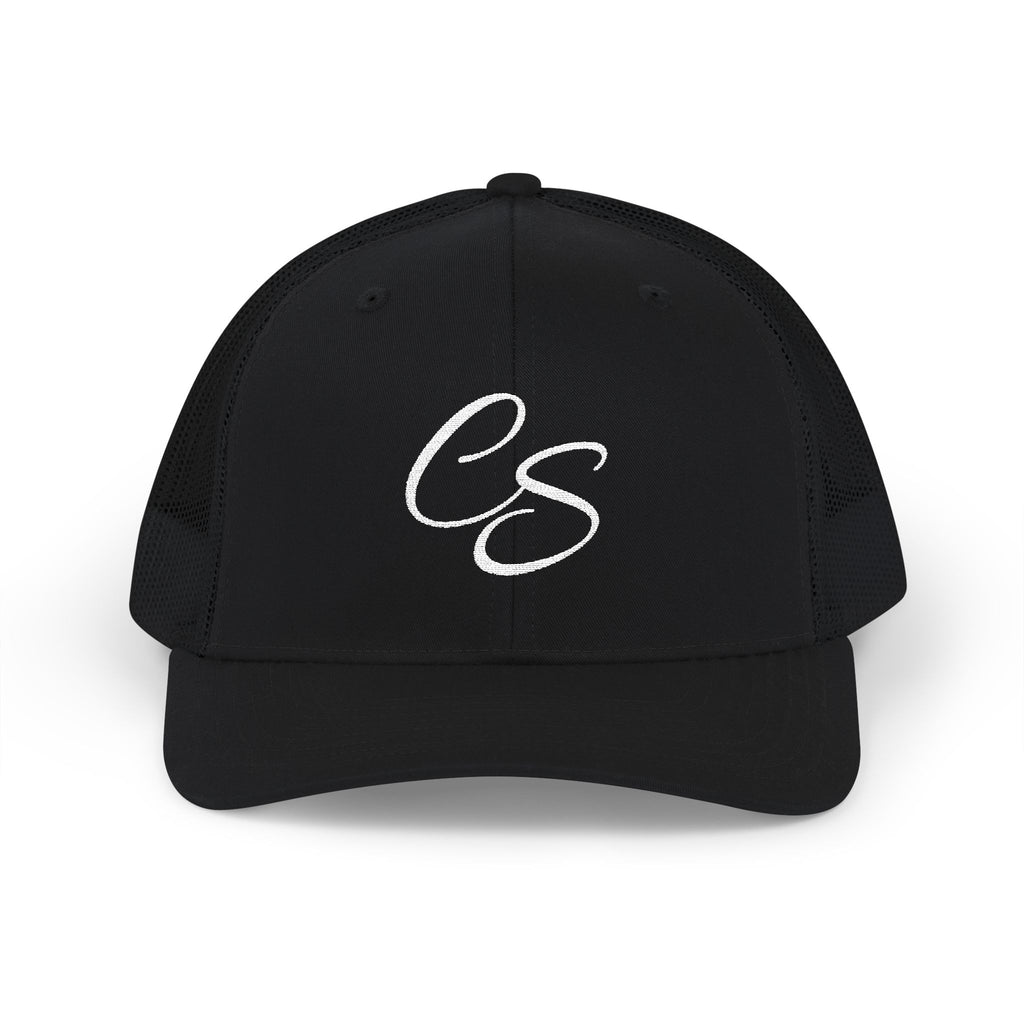 CS Script Snapback Trucker Cap — Casual Embroidered Monogram Hat