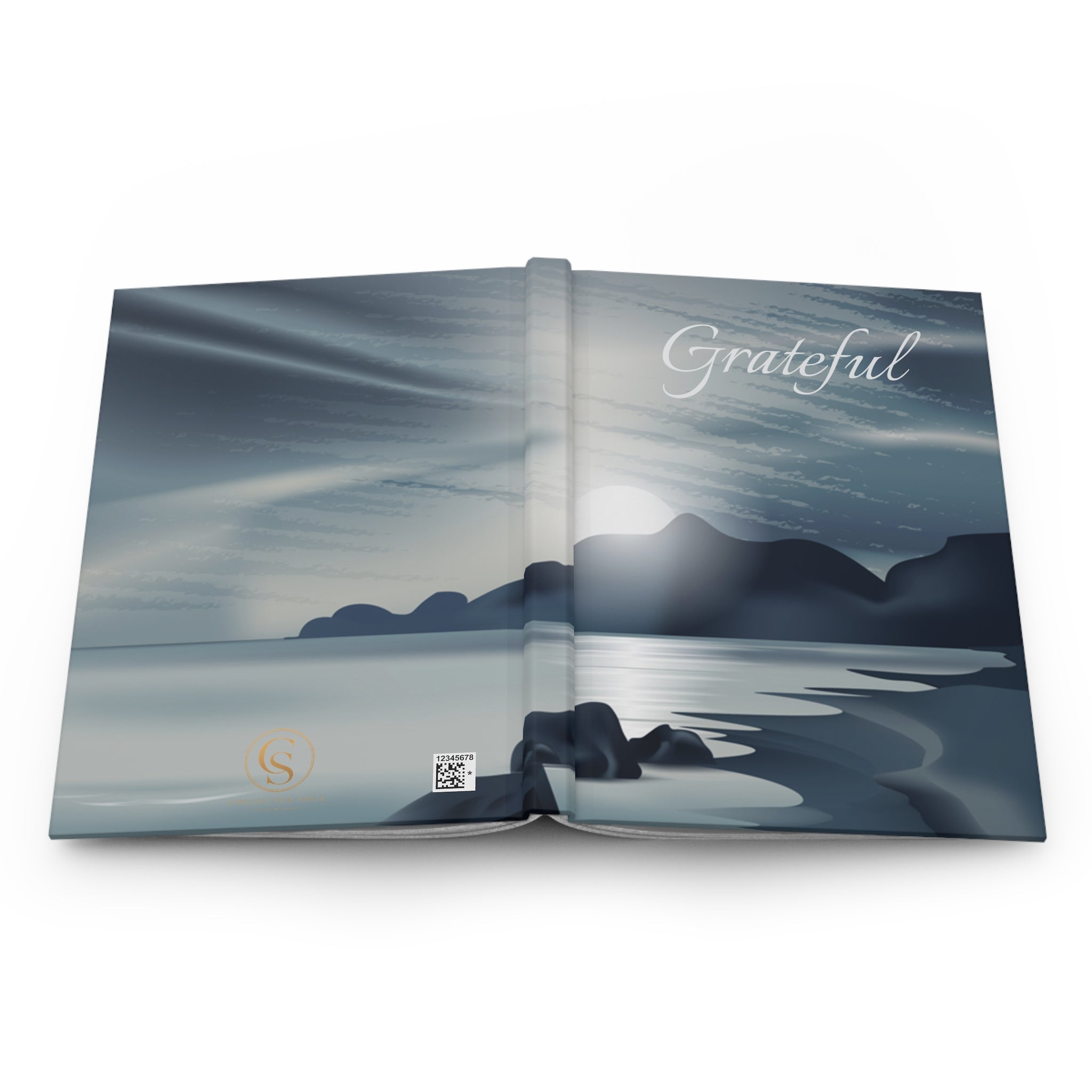 Grateful Hardcover Journal — Serene Moonlit Landscape Notebook for Reflection & Gratitude