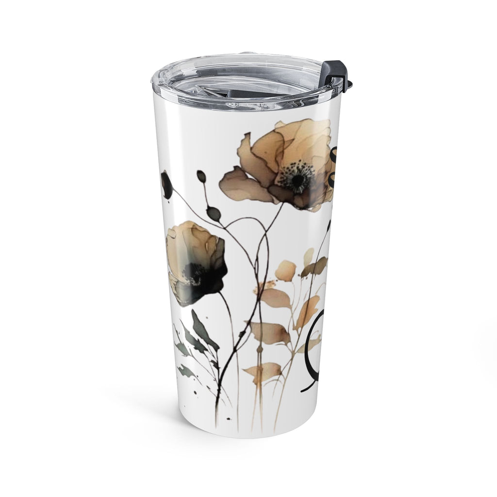 Floral Name Tumbler 20oz — Personalized 'Name' Insulated Travel Tumbler
