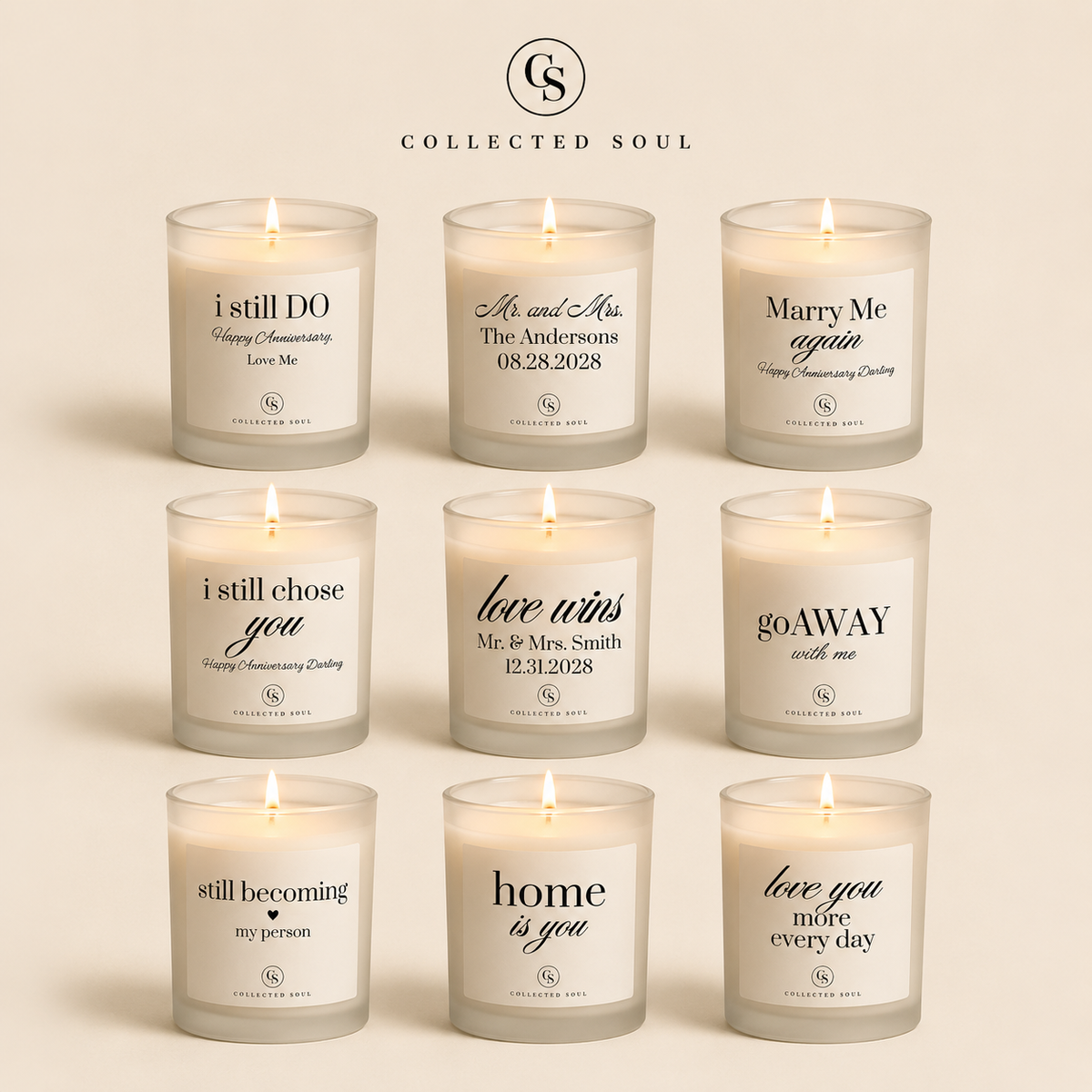 Love You Frosted Glass Candle – 11oz Scented Gift Candle