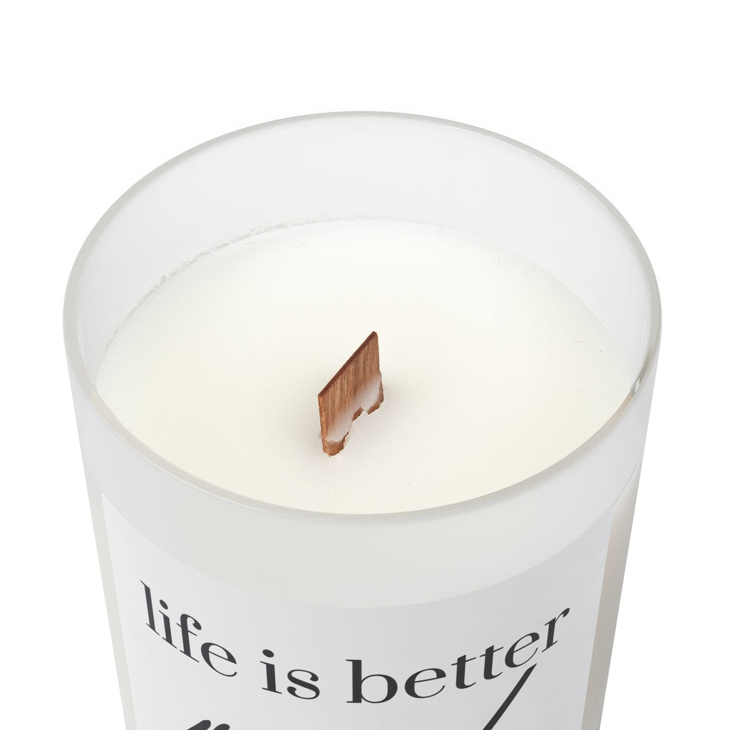 Retired Life Candle — Frosted Glass 11oz ("life is better retired")