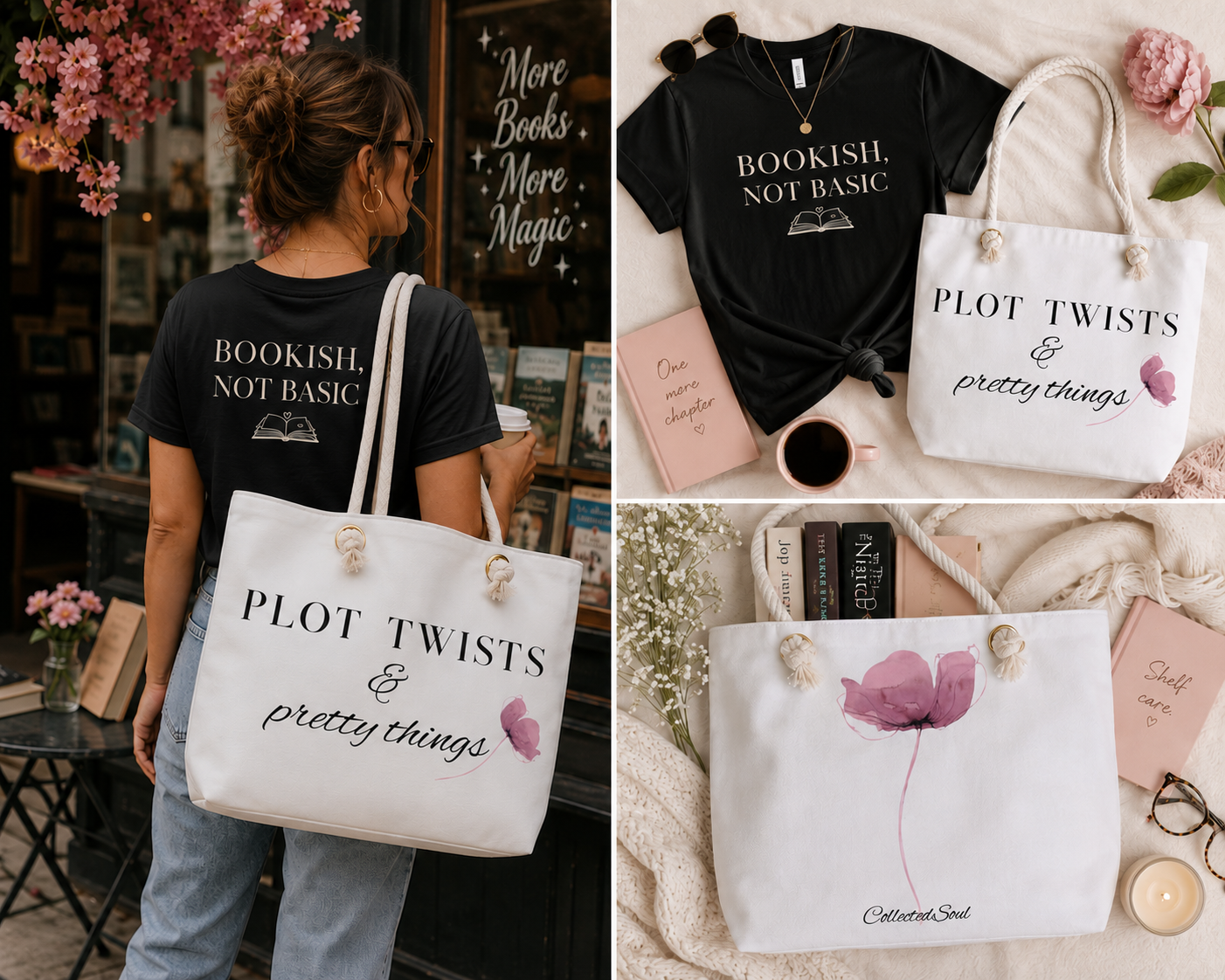 BOOKish Not Basic Tee — Minimalist Literary Graphic Tee for Women