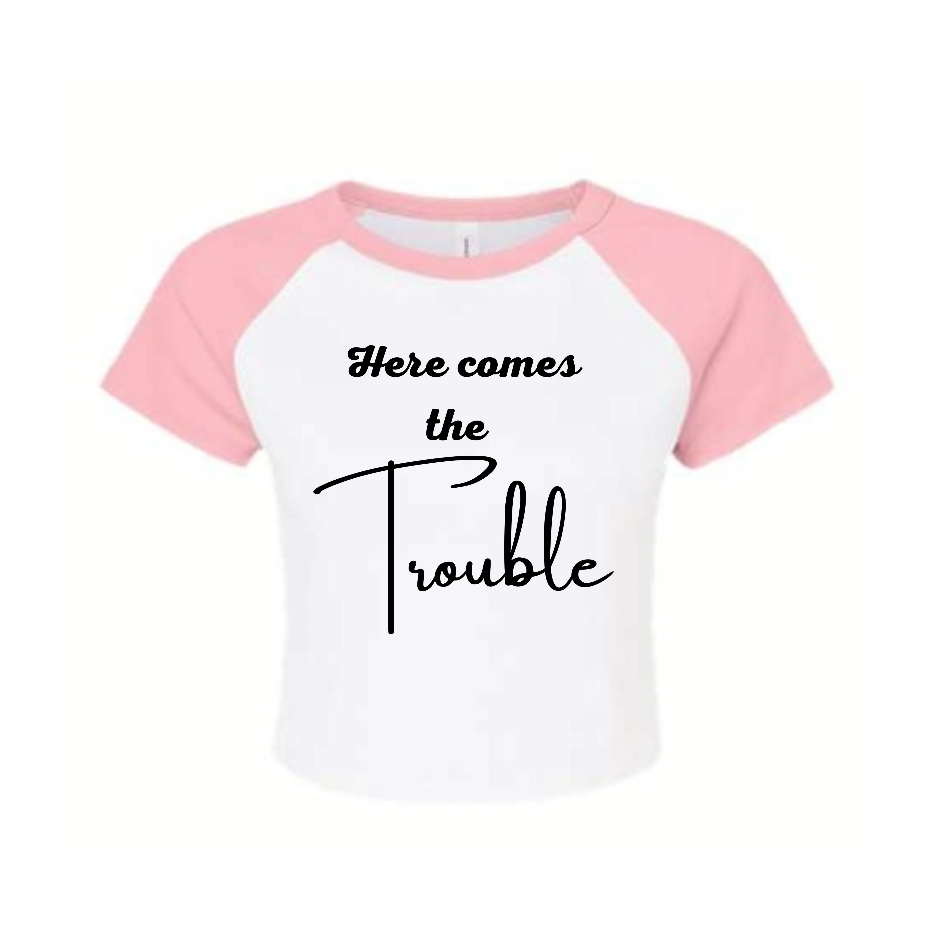 "Here Comes the Bride" Baby Baseball Crop Tee — Bachelorette Party Shirt