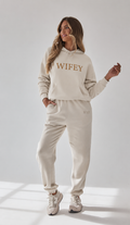 Personalized Embroidered Bridal Hoodie & Jogger Set — Custom Wifey Loungewear